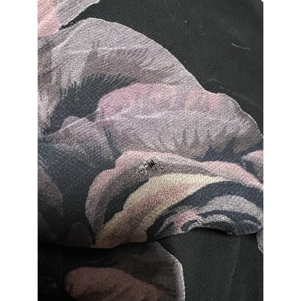 Vintage Nostalgia 90s Y2K bias cut Black Purple floral maxi dress rayon sz S - Picture 10 of 12